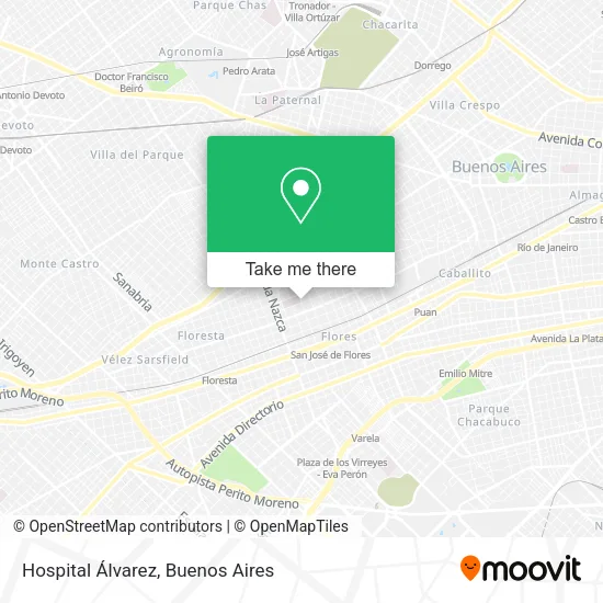 Hospital Álvarez map