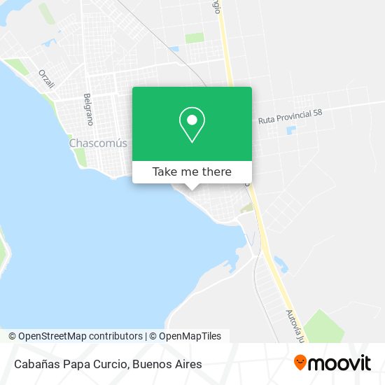 Cabañas Papa Curcio map