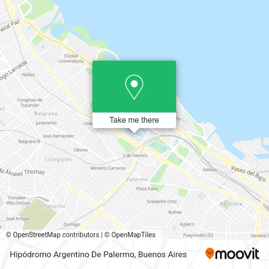Mapa de Hipódromo Argentino De Palermo
