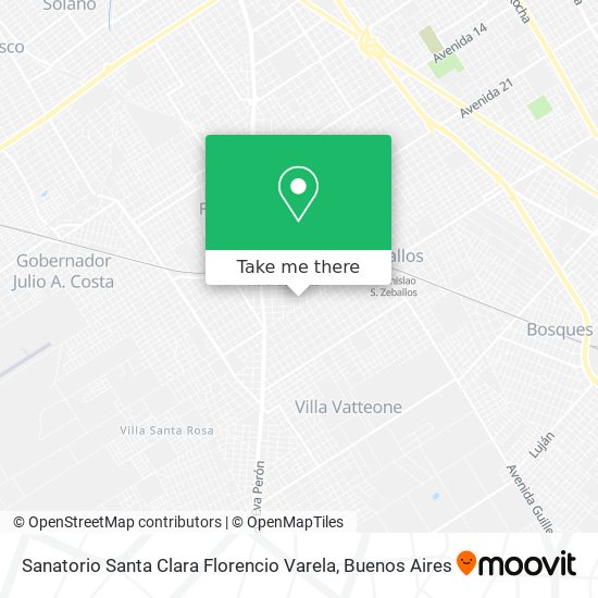 Mapa de Sanatorio Santa Clara Florencio Varela