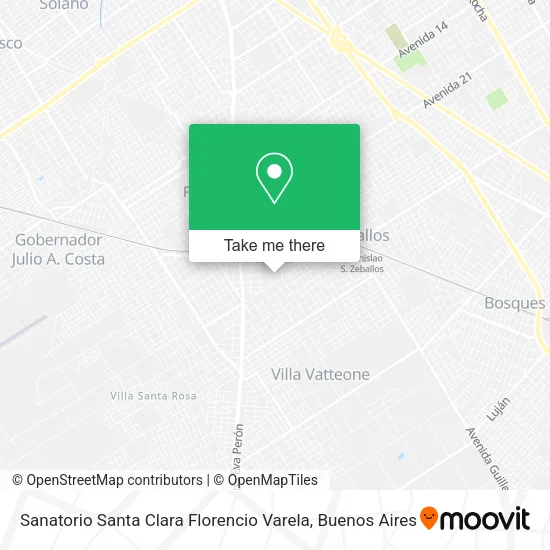 Mapa de Sanatorio Santa Clara Florencio Varela