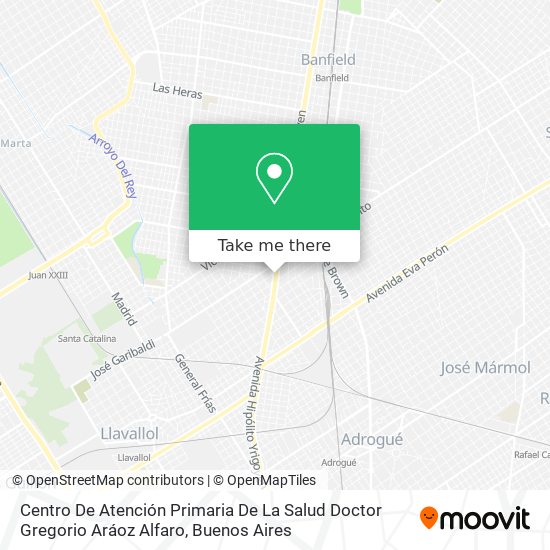 Centro De Atención Primaria De La Salud Doctor Gregorio Aráoz Alfaro map