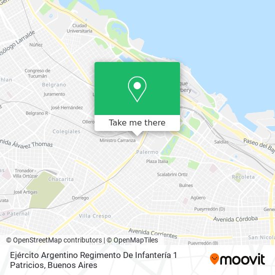 Mapa de Ejército Argentino Regimento De Infantería 1 Patricios