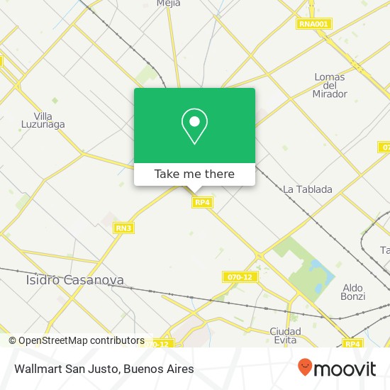 Wallmart San Justo map