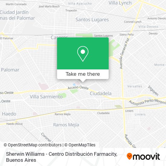 Mapa de Sherwin Williams - Centro Distribución Farmacity