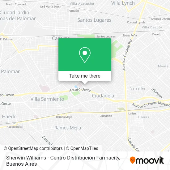 Sherwin Williams - Centro Distribución Farmacity map