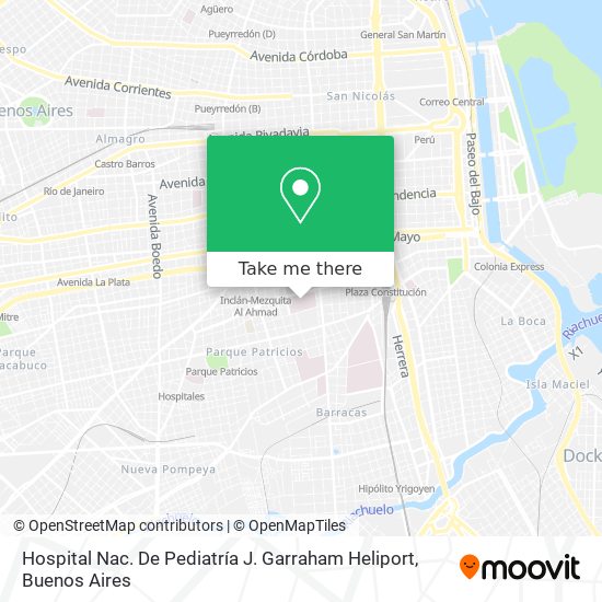 Mapa de Hospital Nac. De Pediatría J. Garraham Heliport