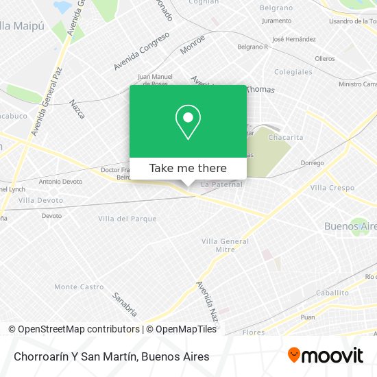 Mapa de Chorroarín Y San Martín