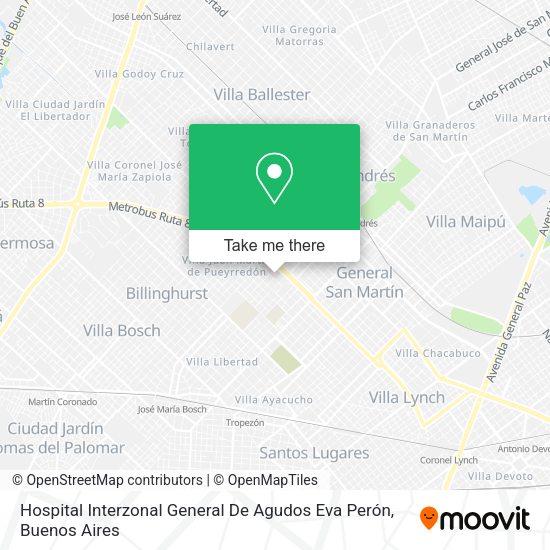 Mapa de Hospital Interzonal General De Agudos Eva Perón