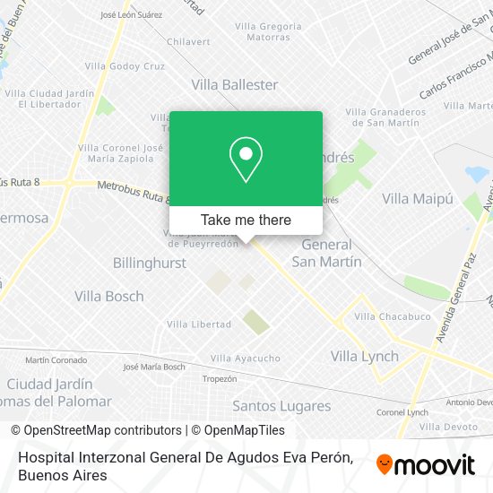 Hospital Interzonal General De Agudos Eva Perón map