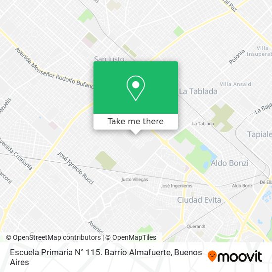 Escuela Primaria N° 115. Barrio Almafuerte map