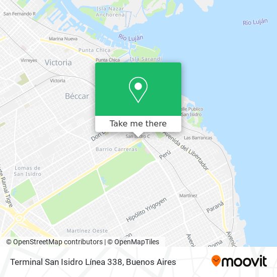 Mapa de Terminal San Isidro Línea 338
