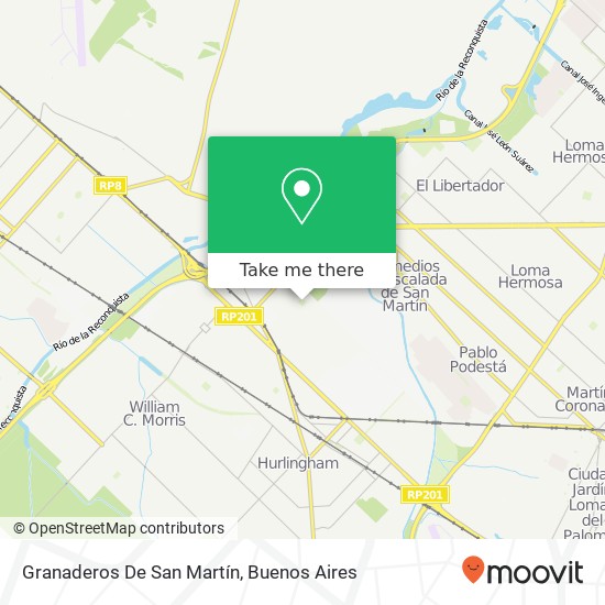 Granaderos De San Martín map