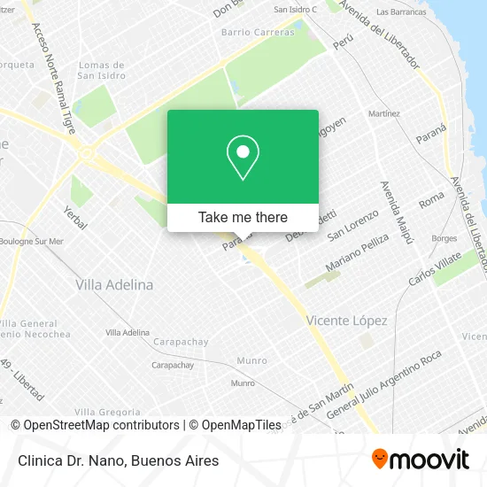 Mapa de Clinica Dr. Nano
