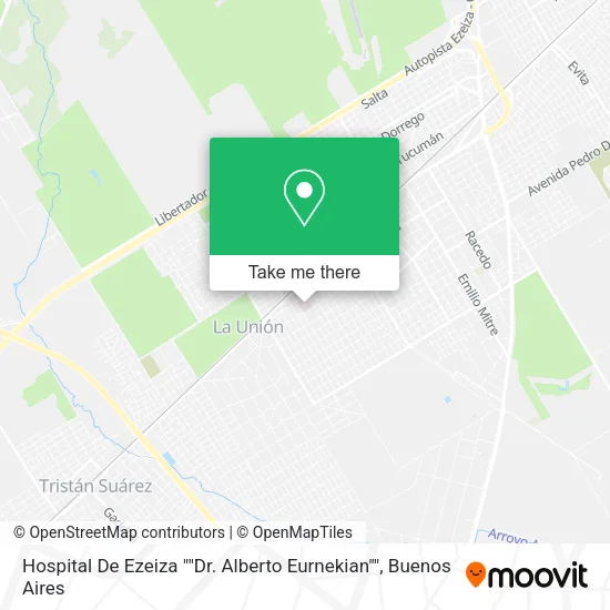Mapa de Hospital De Ezeiza ""Dr. Alberto Eurnekian""