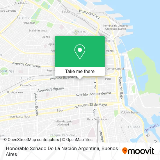 Mapa de Honorable Senado De La Nación Argentina