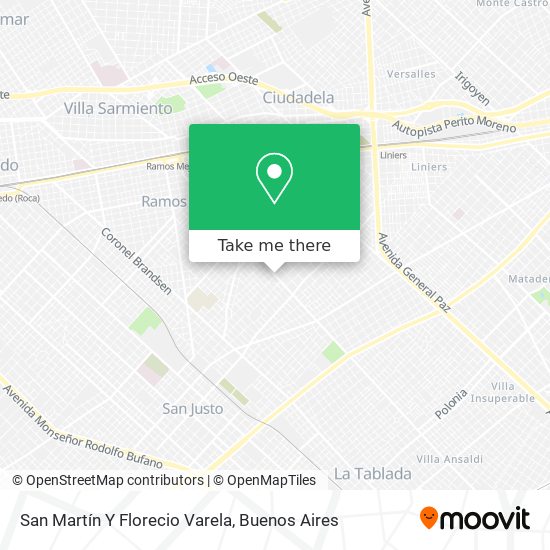 San Martín Y Florecio Varela map