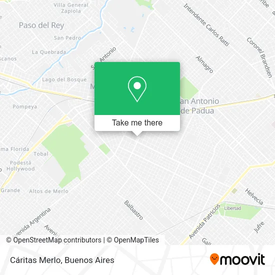 Mapa de Cáritas Merlo