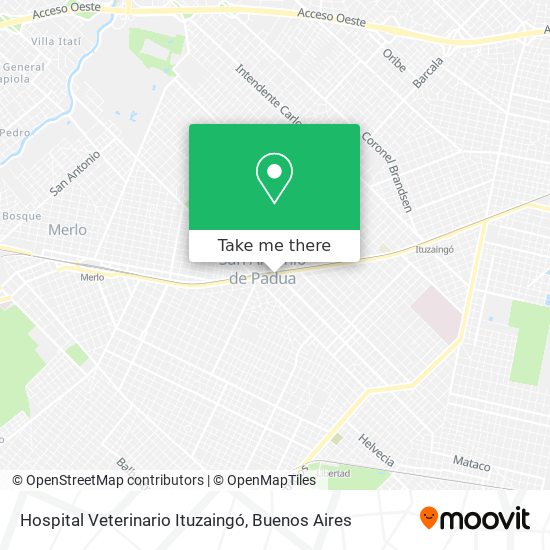 Hospital Veterinario Ituzaingó map