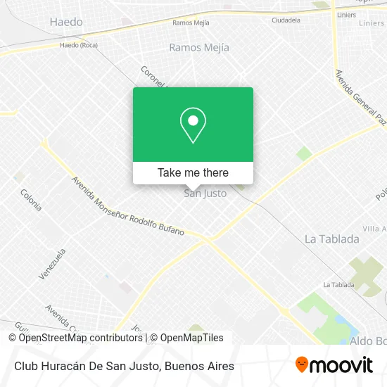 Club Huracán De San Justo map