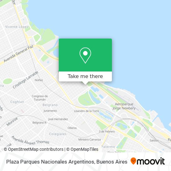 Mapa de Plaza Parques Nacionales Argentinos