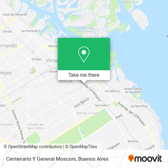 Centenario Y General Mosconi map