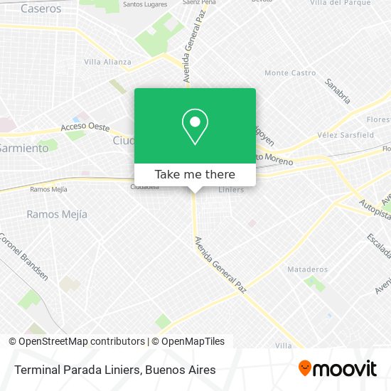 Terminal Parada Liniers map