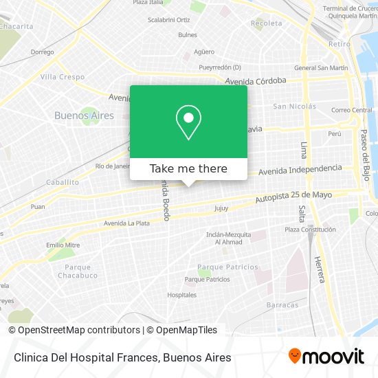 Clinica Del Hospital Frances map