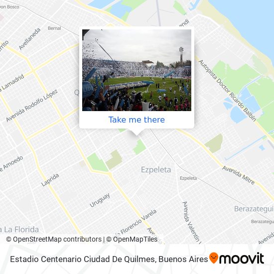 Mapa de Estadio Centenario Ciudad De Quilmes