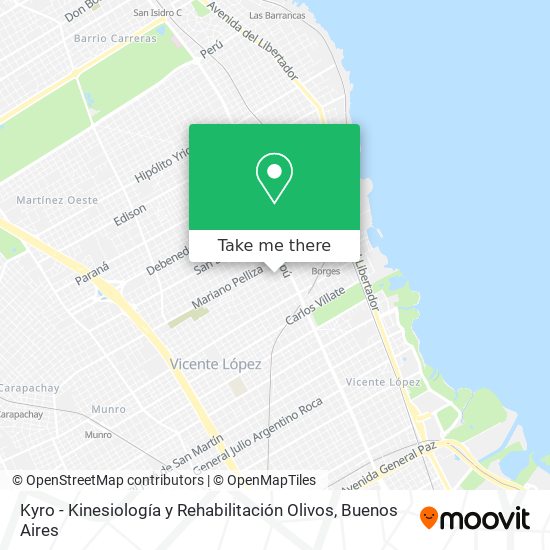 Kyro - Kinesiología y Rehabilitación Olivos map