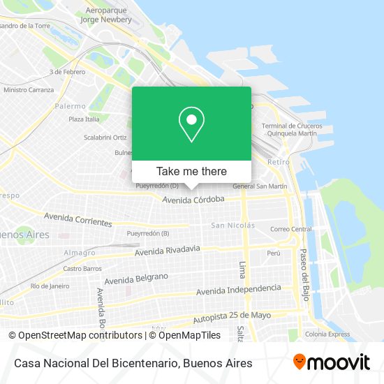 Mapa de Casa Nacional Del Bicentenario
