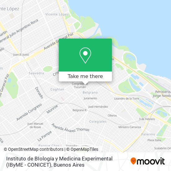 Mapa de Instituto de BIología y Medicina Experimental (IByME - CONICET)
