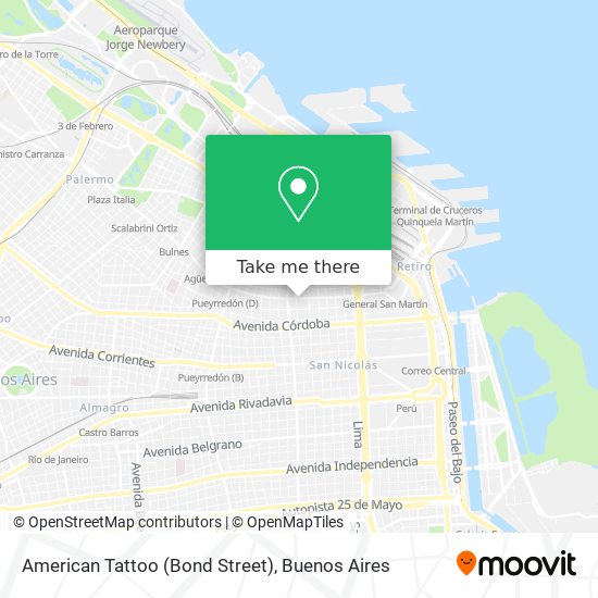 Mapa de American Tattoo (Bond Street)