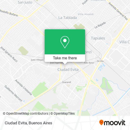 Ciudad Evita map