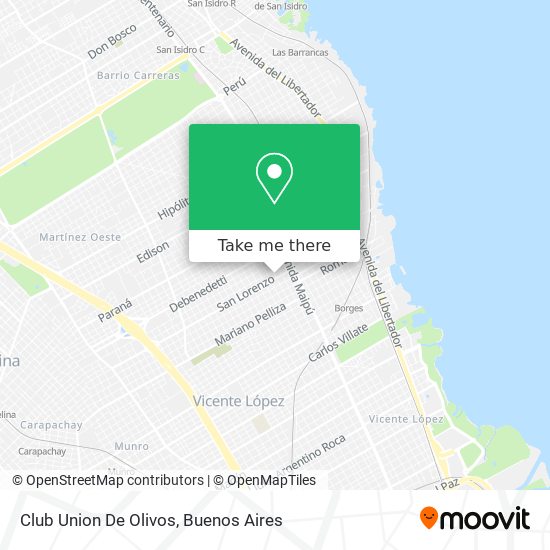 Mapa de Club Union De Olivos