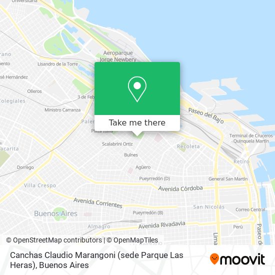 Canchas Claudio Marangoni (sede Parque Las Heras) map