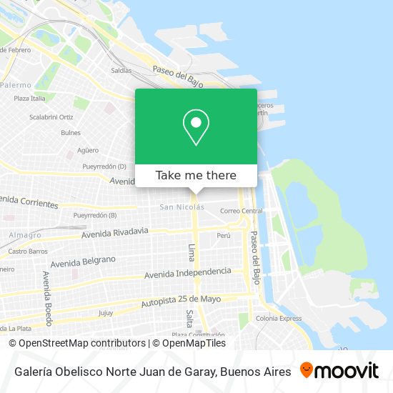 Galería Obelisco Norte  Juan de Garay map