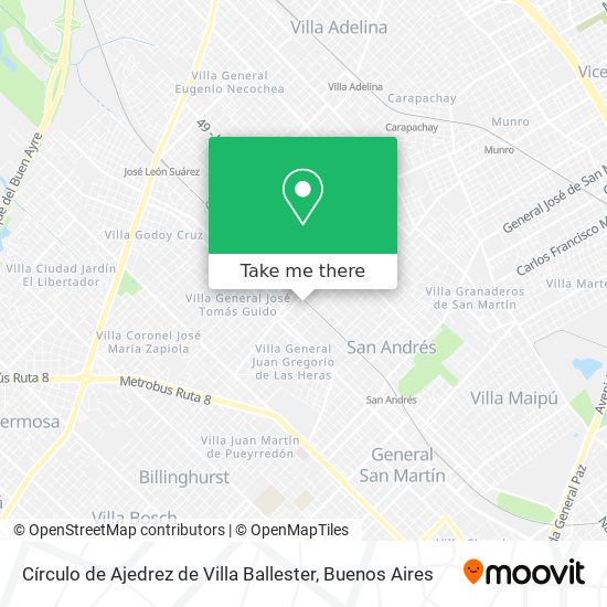 Mapa de Círculo de Ajedrez de Villa Ballester