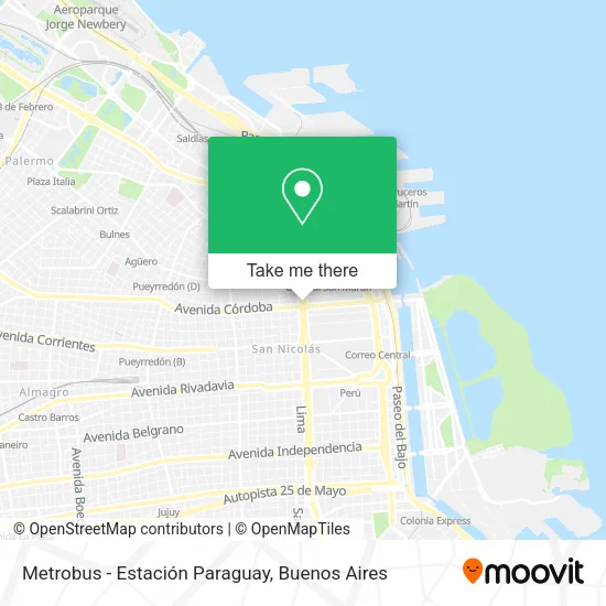 Metrobus - Estación Paraguay map