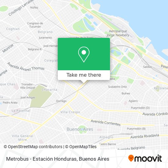 Mapa de Metrobus - Estación Honduras