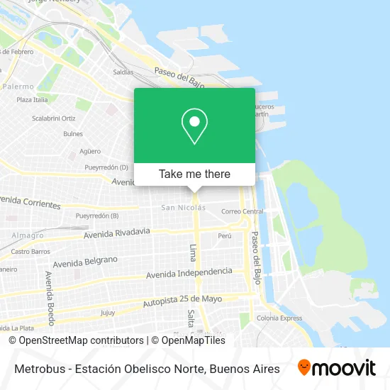 Mapa de Metrobus - Estación Obelisco Norte