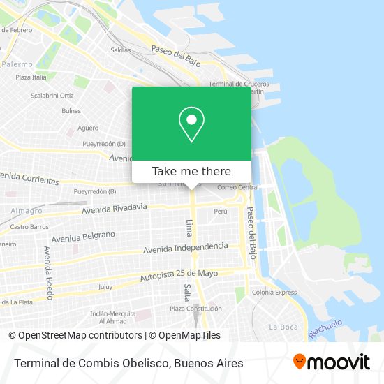 Mapa de Terminal de Combis Obelisco