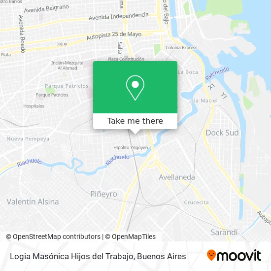 Mapa de Logia Masónica Hijos del Trabajo