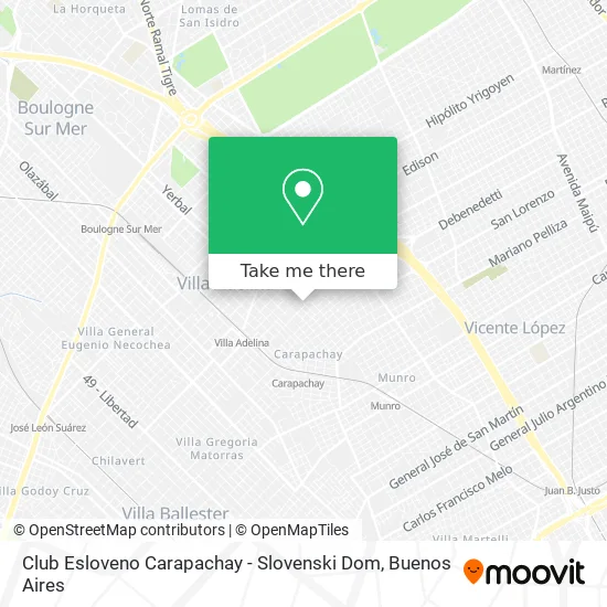 Mapa de Club Esloveno Carapachay - Slovenski Dom