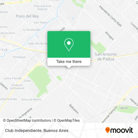 Club Independiente map