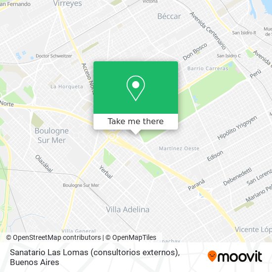 Sanatario Las Lomas (consultorios externos) map