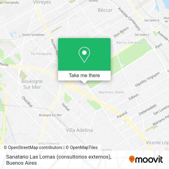 Mapa de Sanatario Las Lomas (consultorios externos)