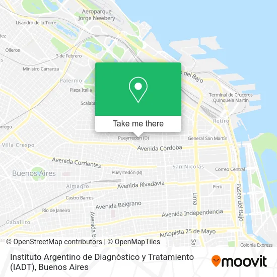Mapa de Instituto Argentino de Diagnóstico y Tratamiento (IADT)