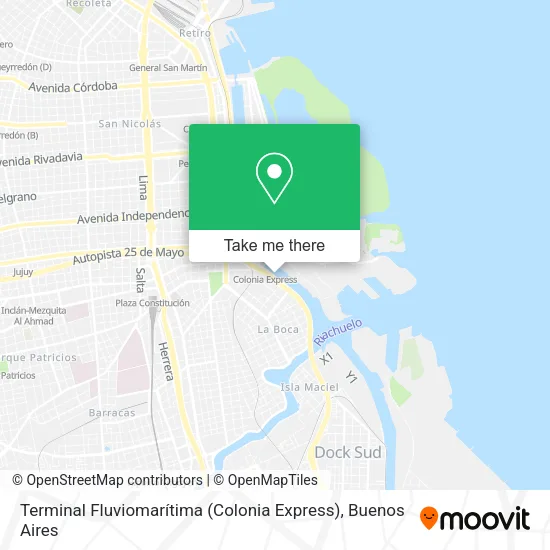 Mapa de Terminal Fluviomarítima (Colonia Express)