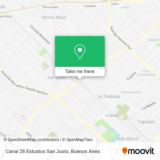 Canal 26 Estudios San Justo map